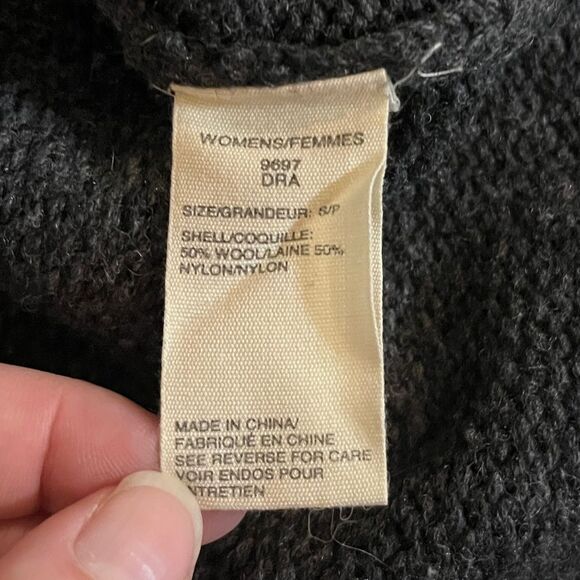 Woolrich Shawl Neck Cardigan Wool Blend Cable Knit Gray Womens Small - Picture 5 of 6